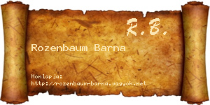 Rozenbaum Barna névjegykártya
